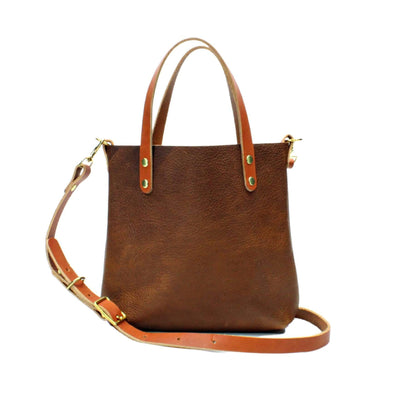 Small Leather Tote in Honey Full Grain Leather by Kerry Noel.