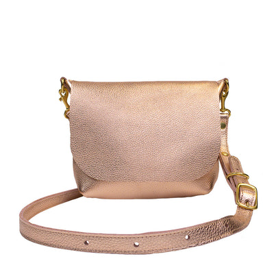Small Leather Tote Bags in Rose Gold Full Grain Leather by Kerry Noel.