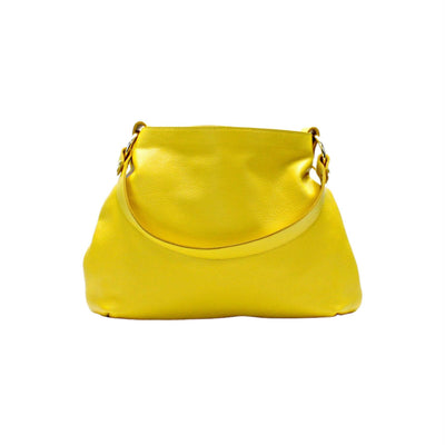 Soft Leather Slouchy Hobo Bag in Yellow Full Grain Leather by Kerry Noel.
