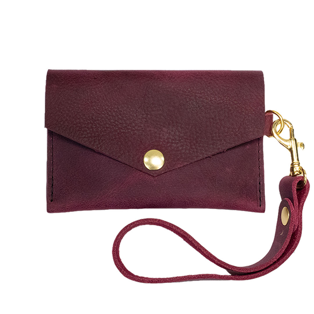 Burgundy Leather Snap Card Case Wallet – Kerry Noël