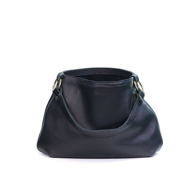 Genuine Leather Hobo bag in Black Full Grain leather by Kerry Noël.