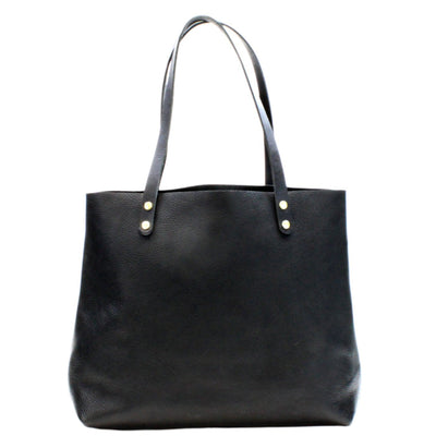 Black and Black Oversized Leather Tote Bag by Kerry Noël.