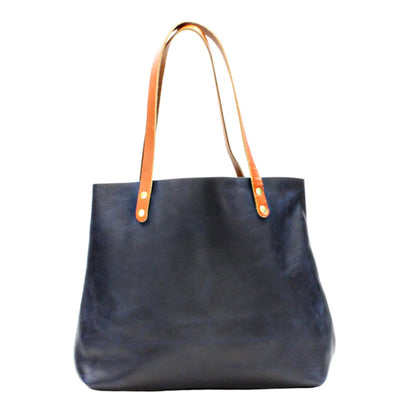 Navy Large Leather Tote by Kerry Noël.