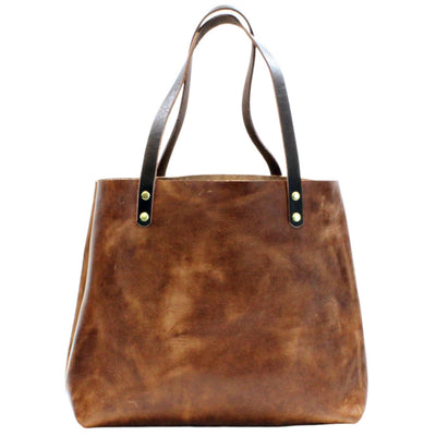 Saddle Brown Genuine leather tote handbags by Kerry Noel.