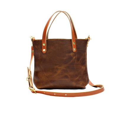 Leather Travel Tote in Tan Full Grain Leather by Kerry Noel.