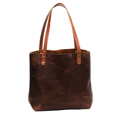 Womens Standard Tan personalized leather tote by Kerry Noel.