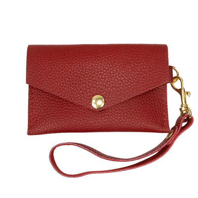 Closed View of Kerry Noel snap closure wallet with credit card case wallet womens capacity in Red.